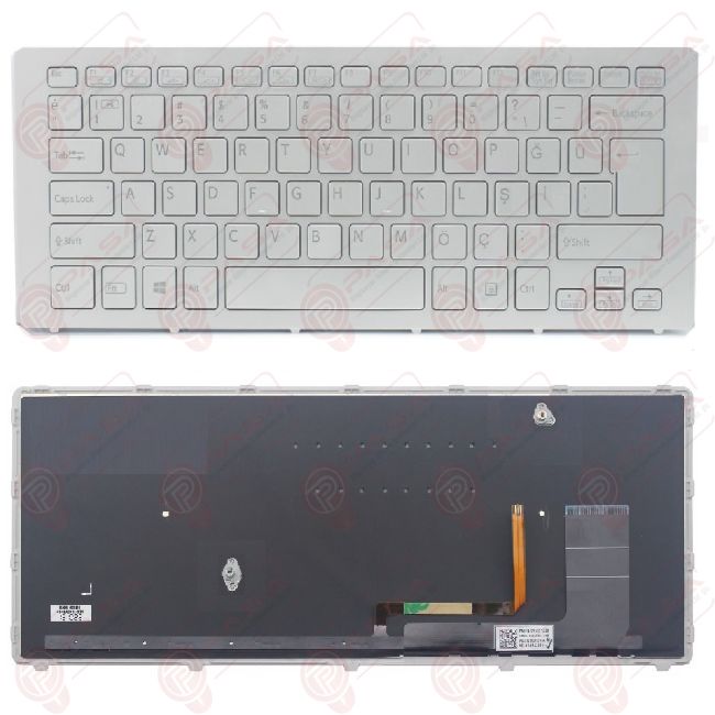 Sony Vaio SVF15N18PXB, SVF15N190X Klavye Led Işıklı Gri TR