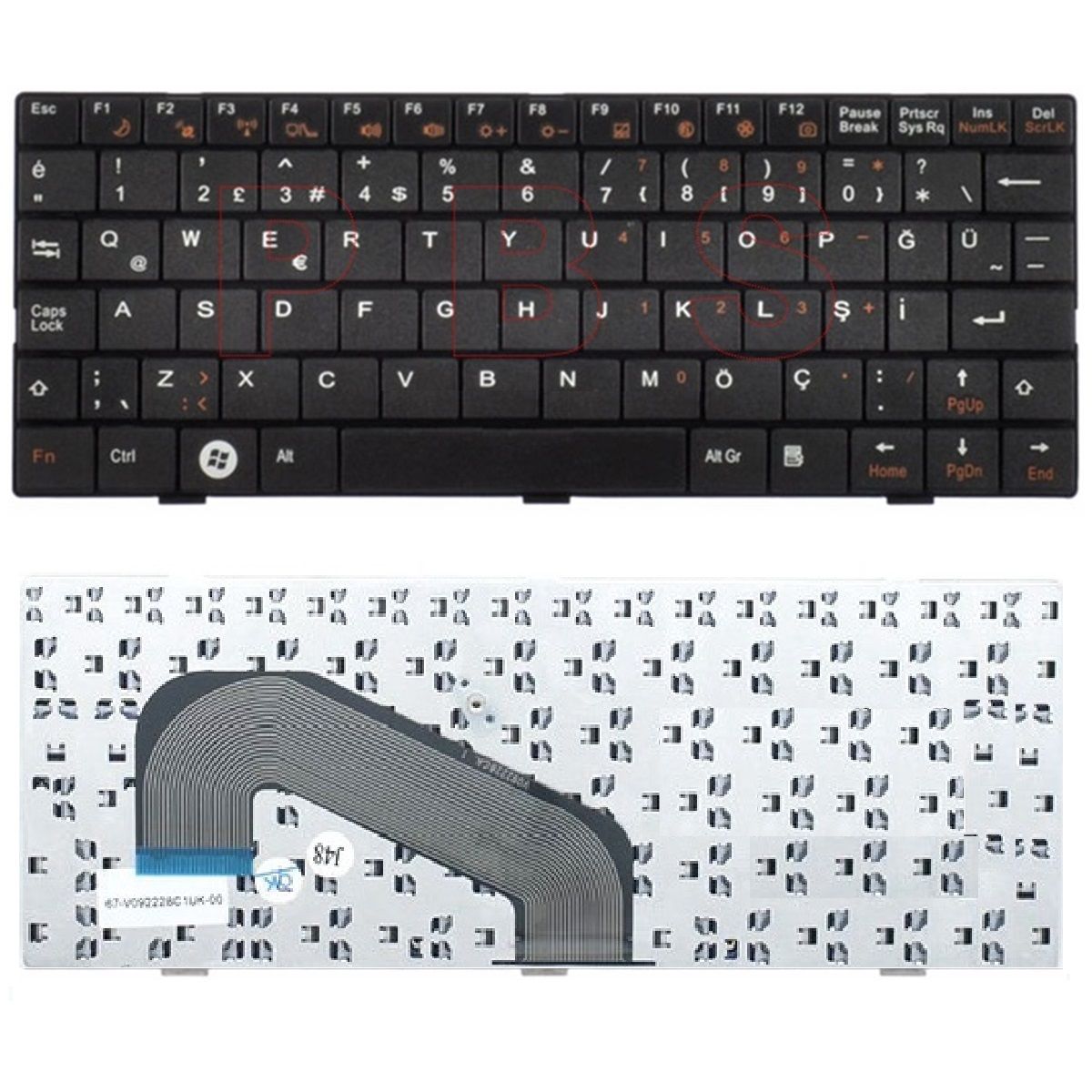 Crea 67-V092228C1UK-00, MP-08A33US-3604 Klavye Tuş Takımı Tuş Seti Siyah Türkçe