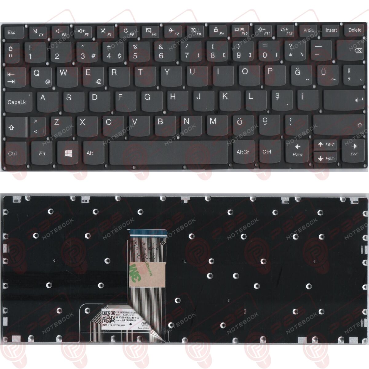 Lenovo Flex 6-11IGM, 81A7 Klavye Gri TR