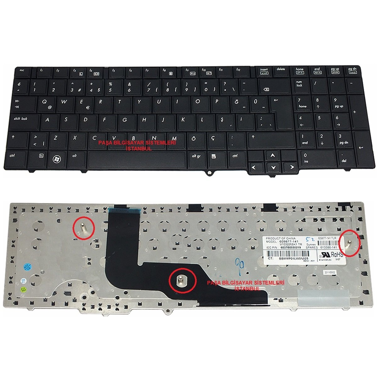 Hp ProBook 6550b, 6555b Klavye Tuş Takımı Tuş Seti Siyah Türkçe
