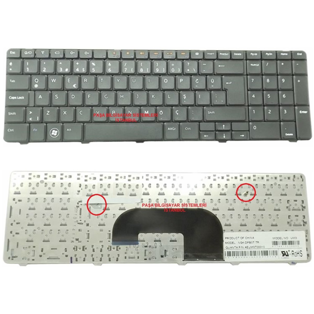 Dell inspiron N7010, 17R-N7010 Klavye Tuş Takımı Tuş Seti Q Türkçe Siyah Notebook Klavye