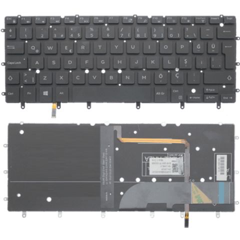 Dell NSK-LV0BC, NSK-LV0BW Uyumlu Klavye Tuş Takımı Tuş Seti Led Işıklı Siyah Türkçe