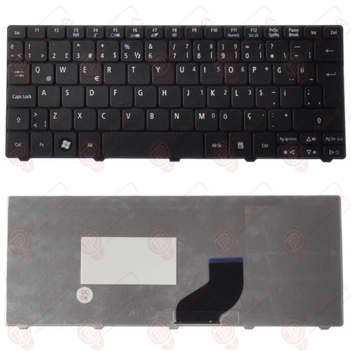 Acer Aspire One D255, AOD255, D255E, AOD255E Klavye Tuş Takımı Tuş Seti Siyah Türkçe