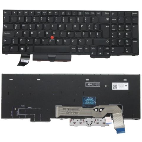 Lenovo ThinkPad L15, 20U3, 20U4, 20U7, 20U8 Uyumlu Klavye Tuş Takımı Tuş Seti Siyah Türkçe