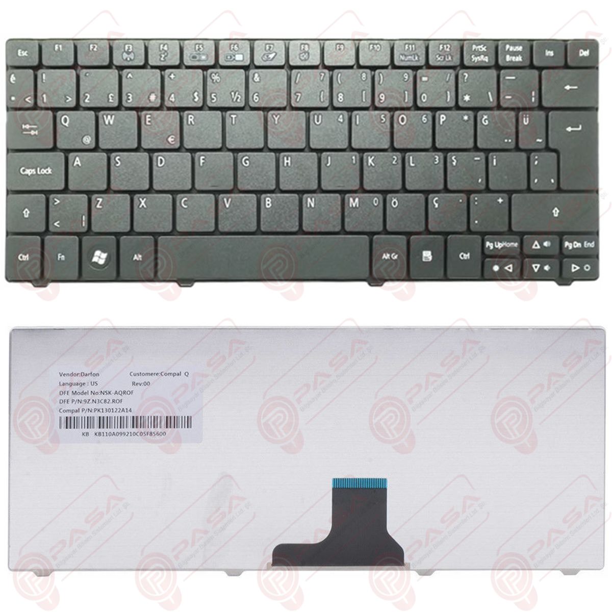 Acer MP-09B96TQ-4421, MP-09B96TQ-6892 Klavye Tuş Takımı Tuş Seti Siyah Türkçe