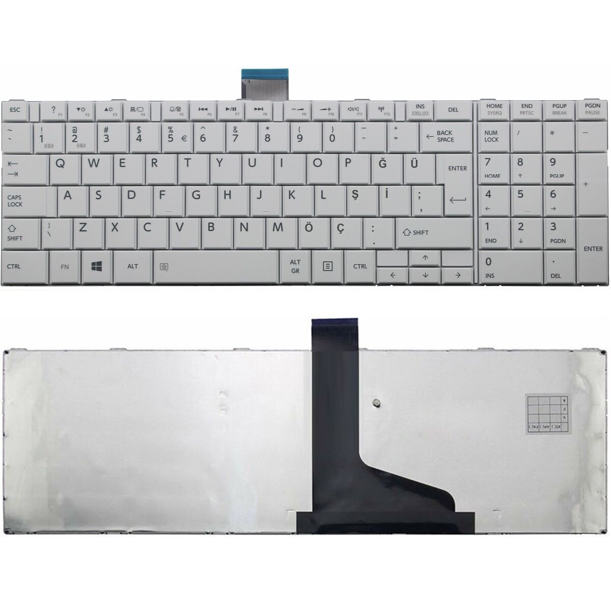 Toshiba Satellite L855-113, L855-11G Klavye Beyaz Tuş Takımı Q TR Keyboard