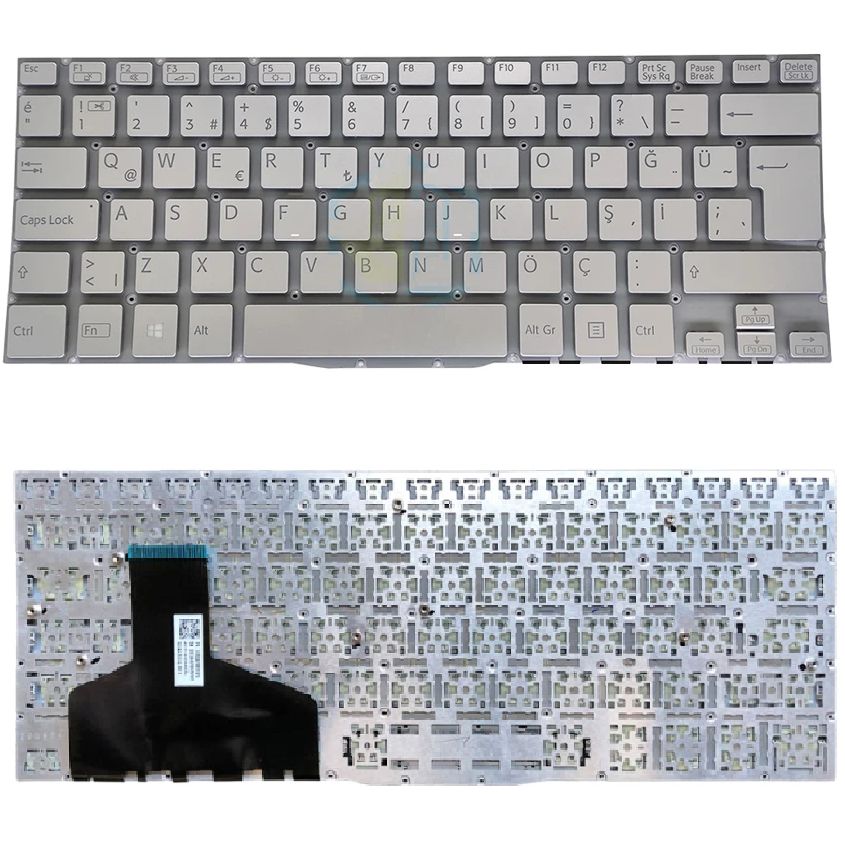 Sony Vaio SVF13, SVF13N Uyumlu Klavye Tuş Takımı Tuş Seti Gri Türkçe