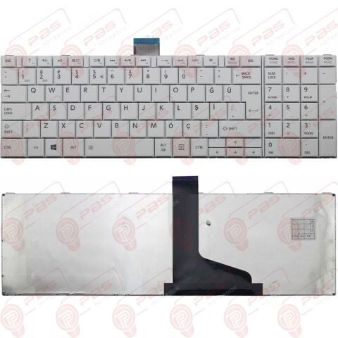 Toshiba Satellite C850-1CD, C850-1D1 Klavye Beyaz Tuş Takımı Q TR Tuş Seti