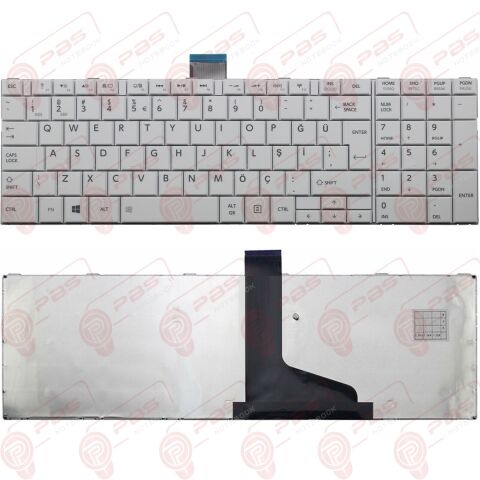 Toshiba Satellite L855-12Q, L855-12R Klavye Beyaz Tuş Takımı TR Q Tuş Yapısı