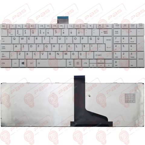 Toshiba Satellite L855-13N, L855-13Q Klavye Beyaz Tuş Takımı Q TR Laptop Klavye