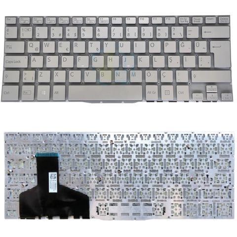 Sony Vaio SVF13N1C4E, SVF13N23CXB, SVF13N1F4E Uyumlu Klavye Tuş Takımı Tuş Seti Gri Türkçe
