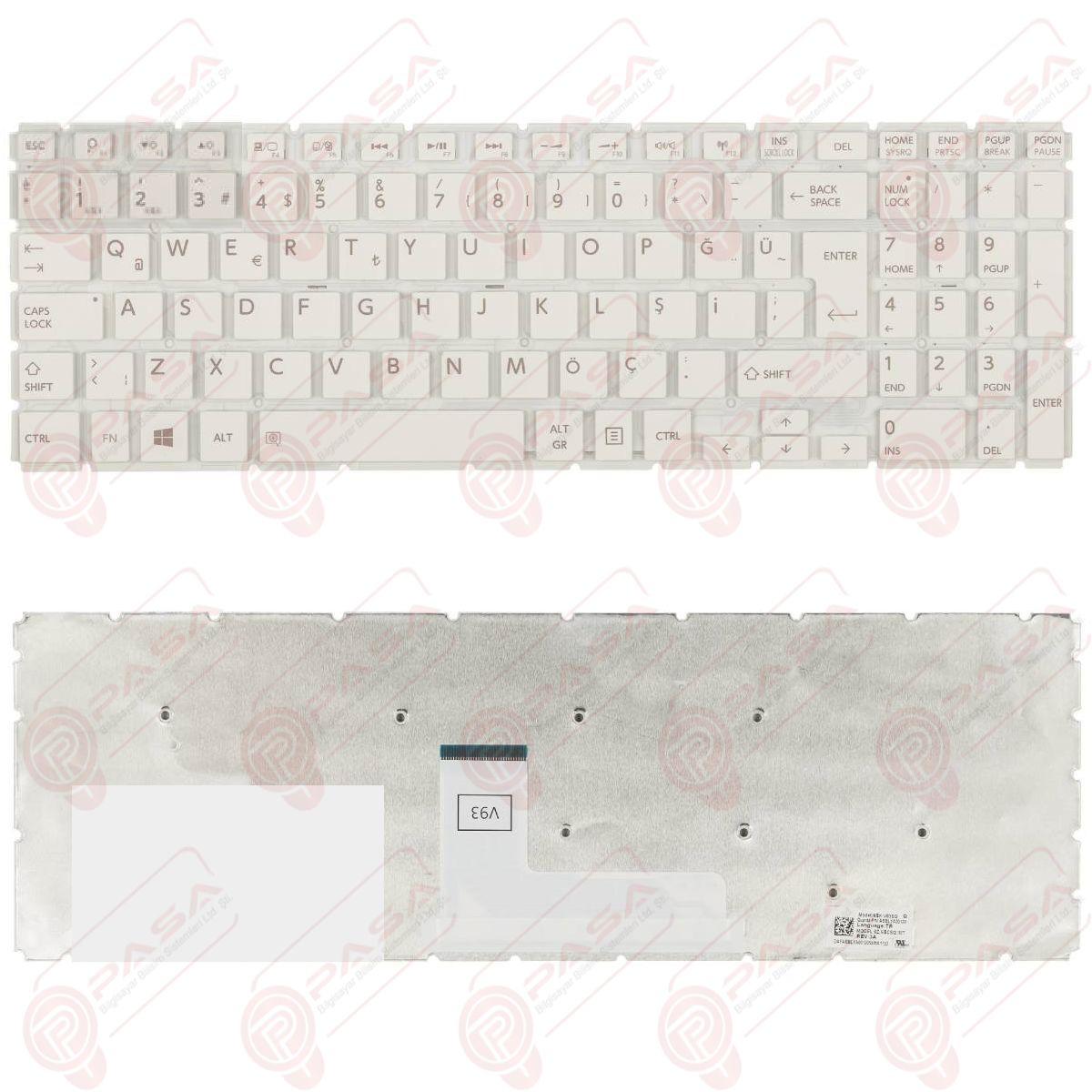 Toshiba Satellite S50-B-025, S50-B-11X Klavye Beyaz Tuş Takımı Q TR Tuş Seti