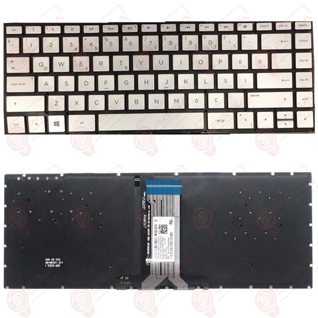 Hp Pavilion 14-DH1005NT, 14-DH1006NT Klavye Tuş Takımı Işıklı Q TR Gümüş Renk Tuş Seti