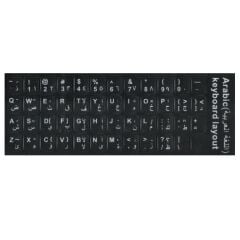 Laptop Klavyesi için Arapça Klavye Etiketi Siyah Renk Arapça Q, Sticker