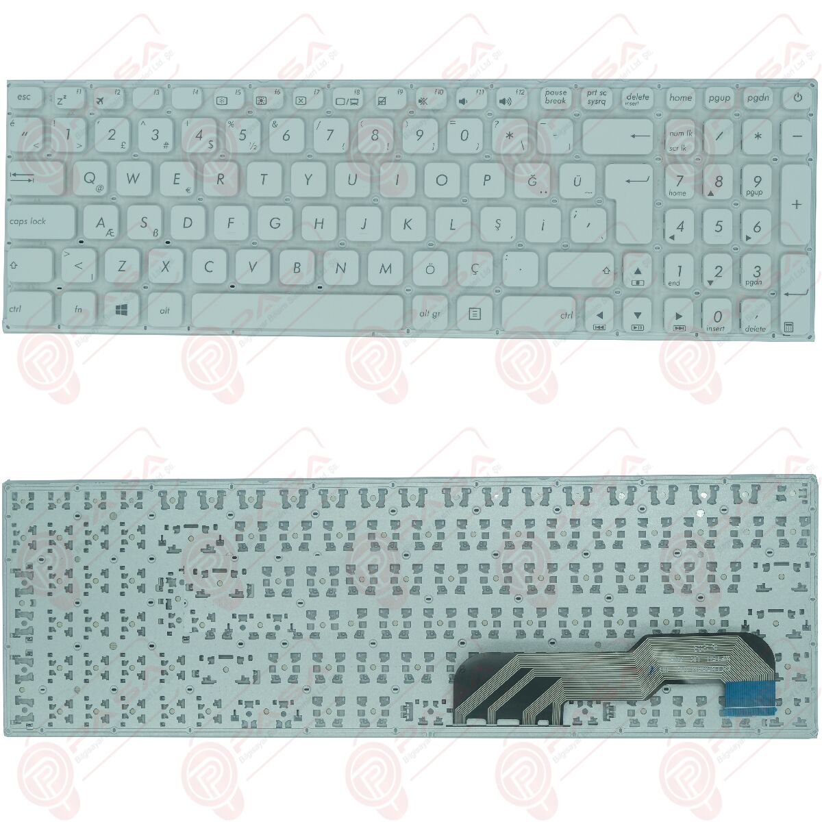Asus F541UJ-GO413T, F541UJ-GO414T, F541UJ-GO509T Klavye Beyaz Tuş Takımı Tuş Seti Türkçe