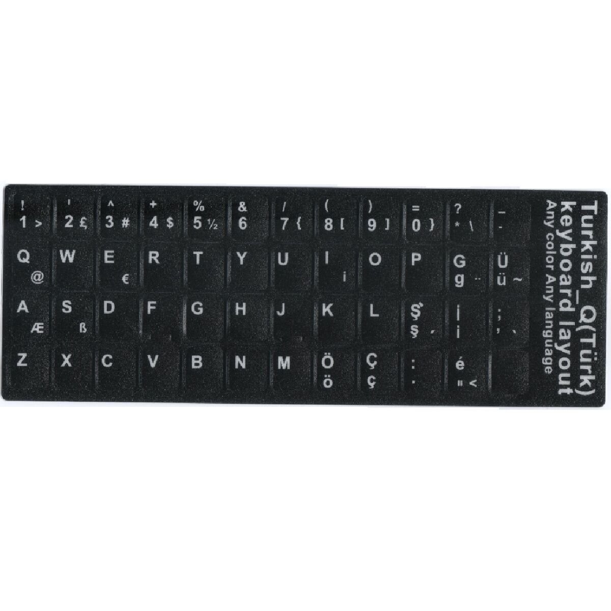 Notebook Klavyesi için Türkçe Klavye Etiketi Siyah Renk Türkçe Q, Sticker
