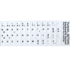 Notebook Klavyesi için Türkçe Klavye Etiketi Beyaz Renk Türkçe Q, Sticker