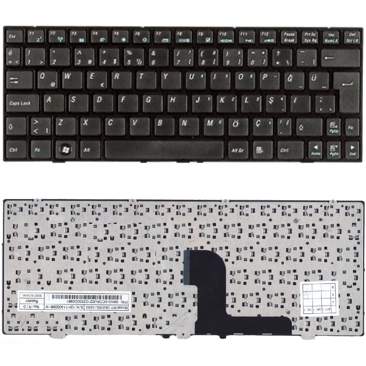 Vestel Netbook Onyx 101Y-N260-B32-S7 Klavye Tuş Takımı Tuş Seti TR Q Siyah