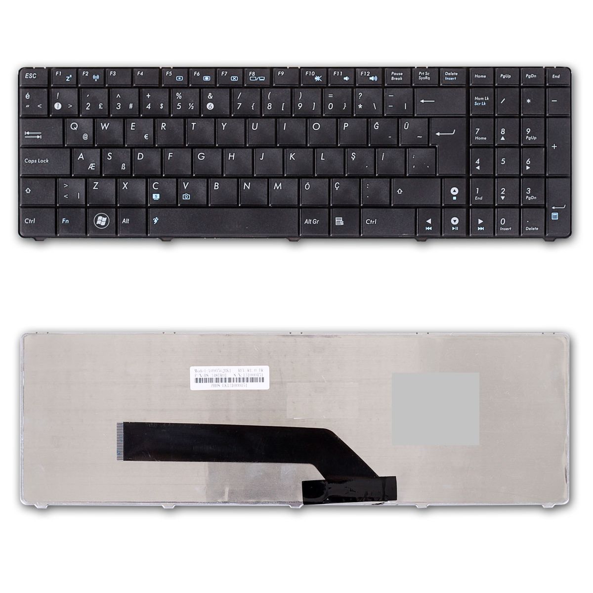 Asus MP-07G76TQ-5283, MP-07G76DN-5283 Klavye Tuş Takımı Tuş Seti Q Siyah Türkçe