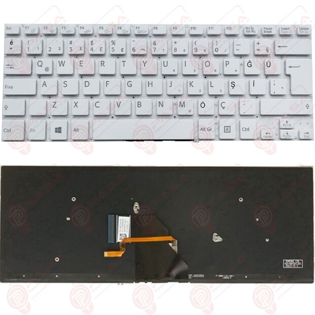 Sony Vaio SVF1421A4E, SVF14218CXP Klavye Led Işıklı Beyaz TR