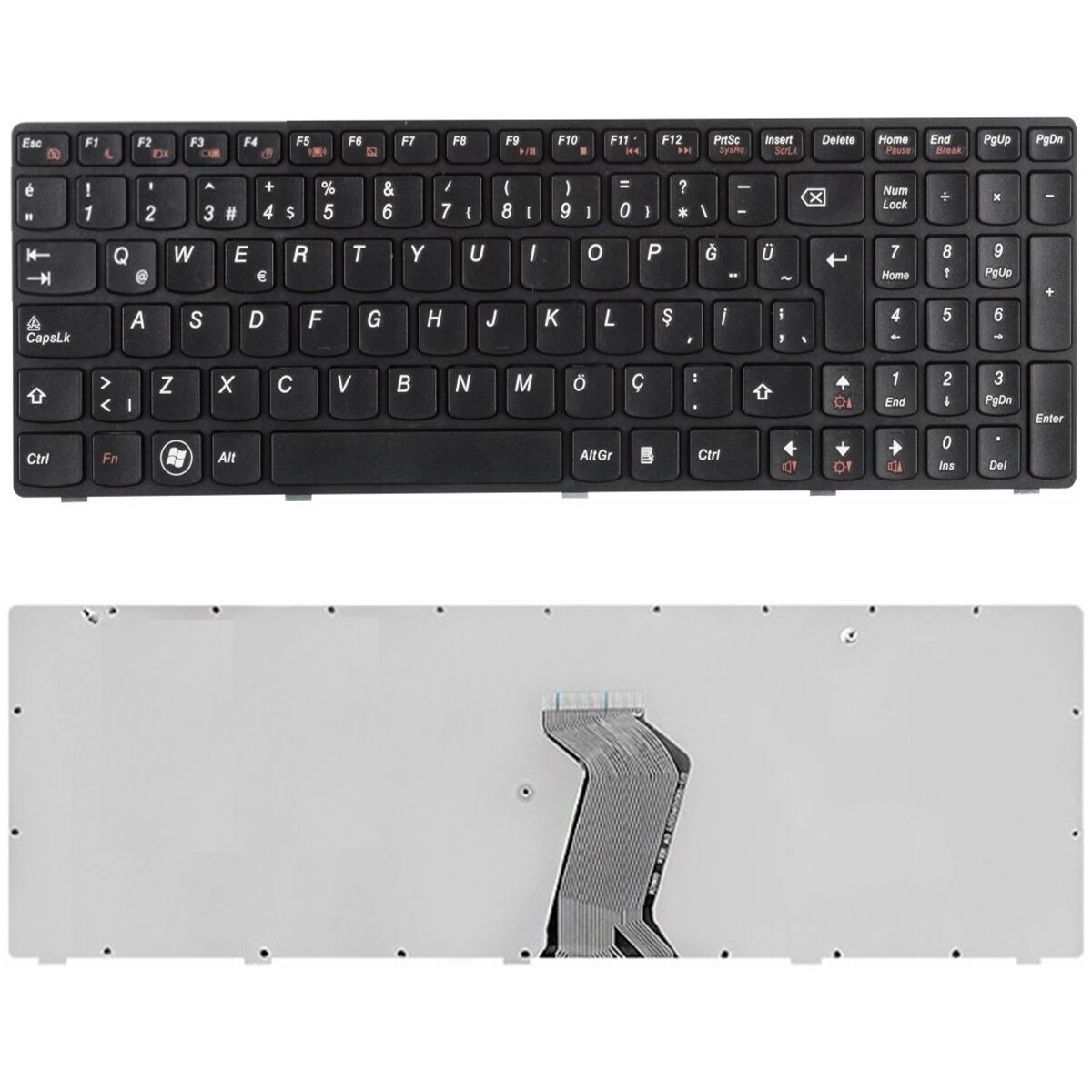 Lenovo 25201820, 25201880, 25202870 Klavye Tuş Takımı Siyah TR