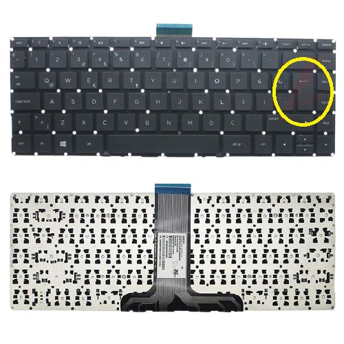 Hp Pavilion 13-S000NT x360, 13-S001NT x360 Uyumlu Klavye Tuş Takımı Büyük Enter Tuş Seti Siyah TT