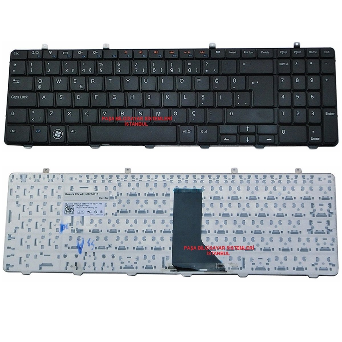 Dell NSK-DR0SQ 0T, NSK-DR0SQ 01 Klavye Tuş Takımı Tuş Seti Siyah Türkçe