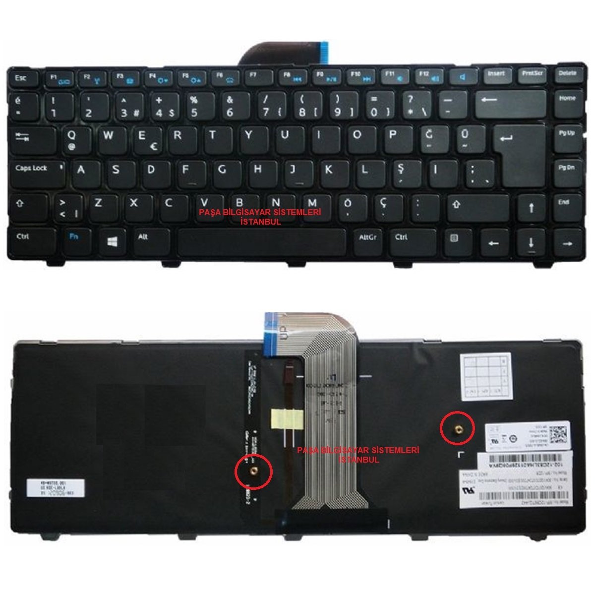 Dell inspiron 5437, 14R-5437, 14R-N5437 Klavye Tuş Takımı Tuş Seti Led Işıklı Siyah Türkçe