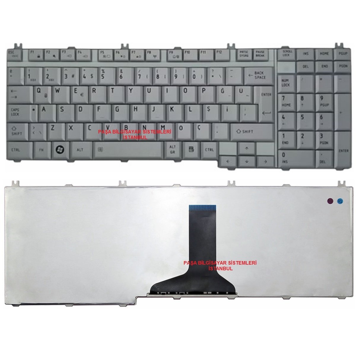 TOSHİBA MP-06876TQ-6988 KLAVYE TUŞ TAKIMI Q TR GÜMÜŞ RENK TUŞ SETİ