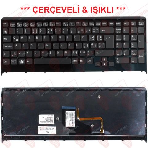 Sony Vaio VPCF23A9E, VPCF23B9E, VPCF23C5E Klavye Siyah TR