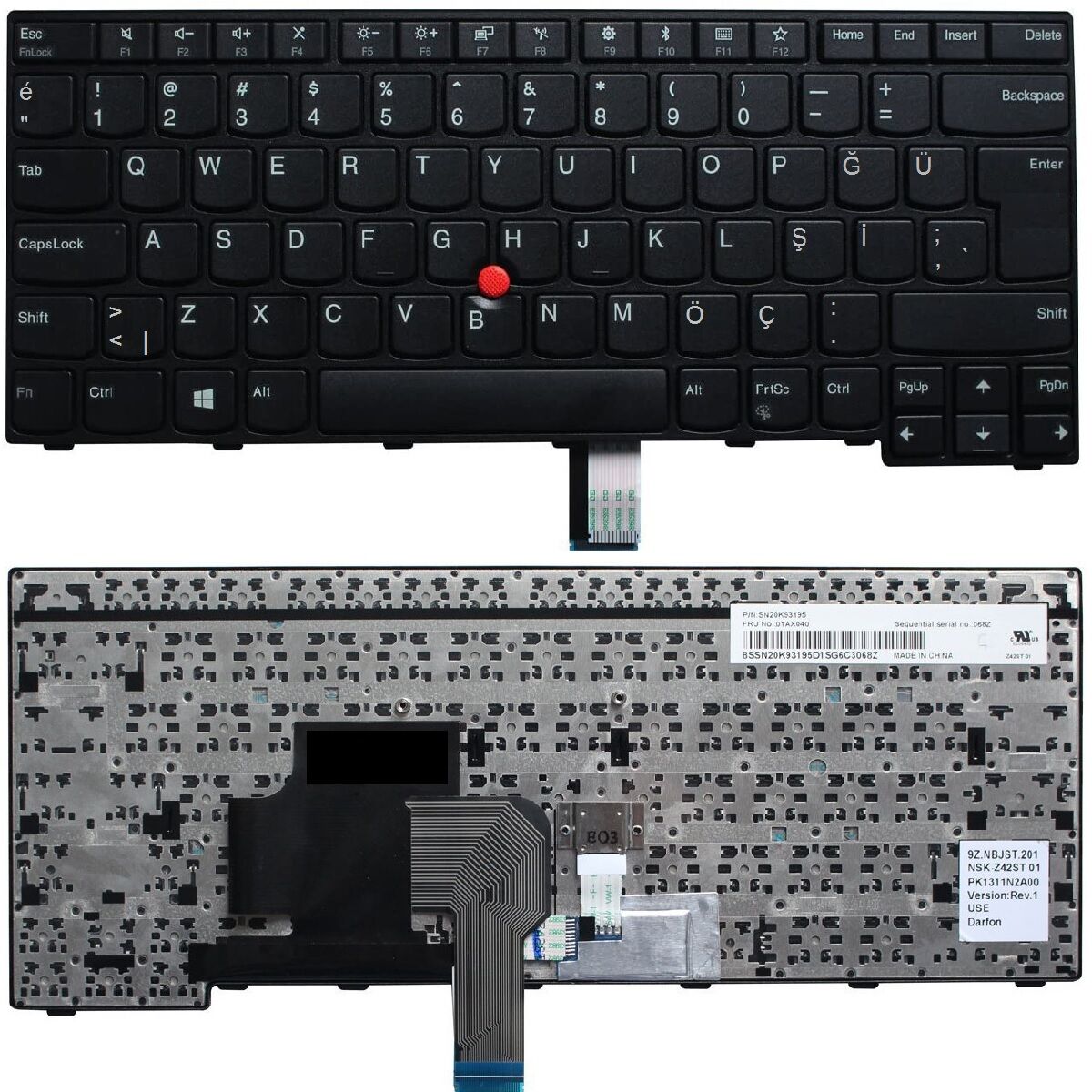 Lenovo 01AX080, 01AX108, 01AX110 Uyumlu Klavye Tuş Takımı Tuş Seti Siyah Türkçe