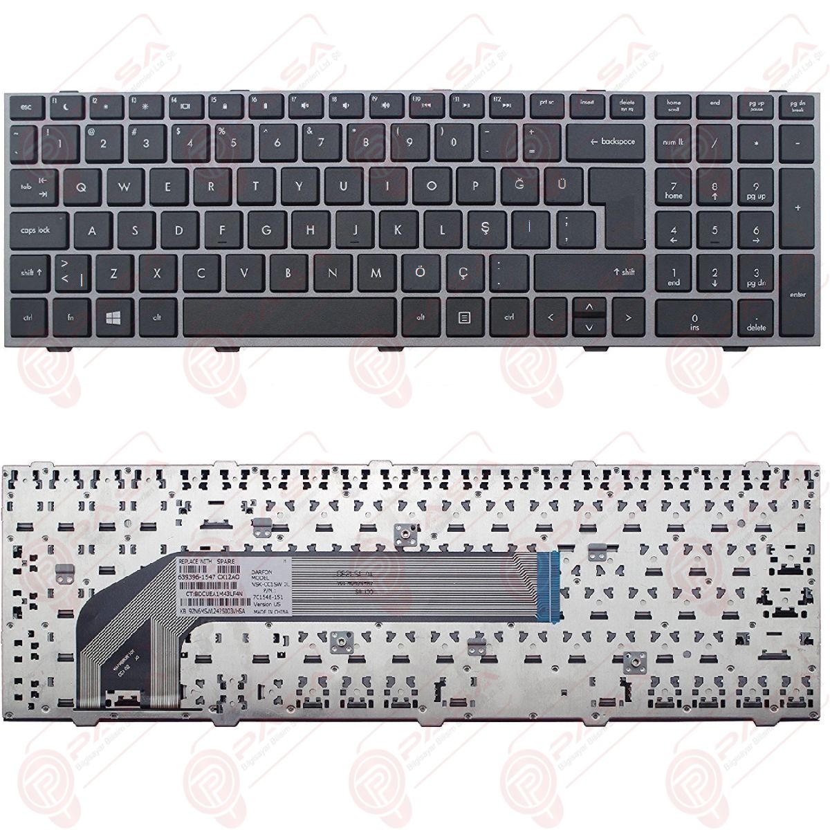 Hp MP-10M16TQ-442, MP-10M16TQ-4422 Klavye Tuş Takımı TR Q Siyah Dizüstü Klavye