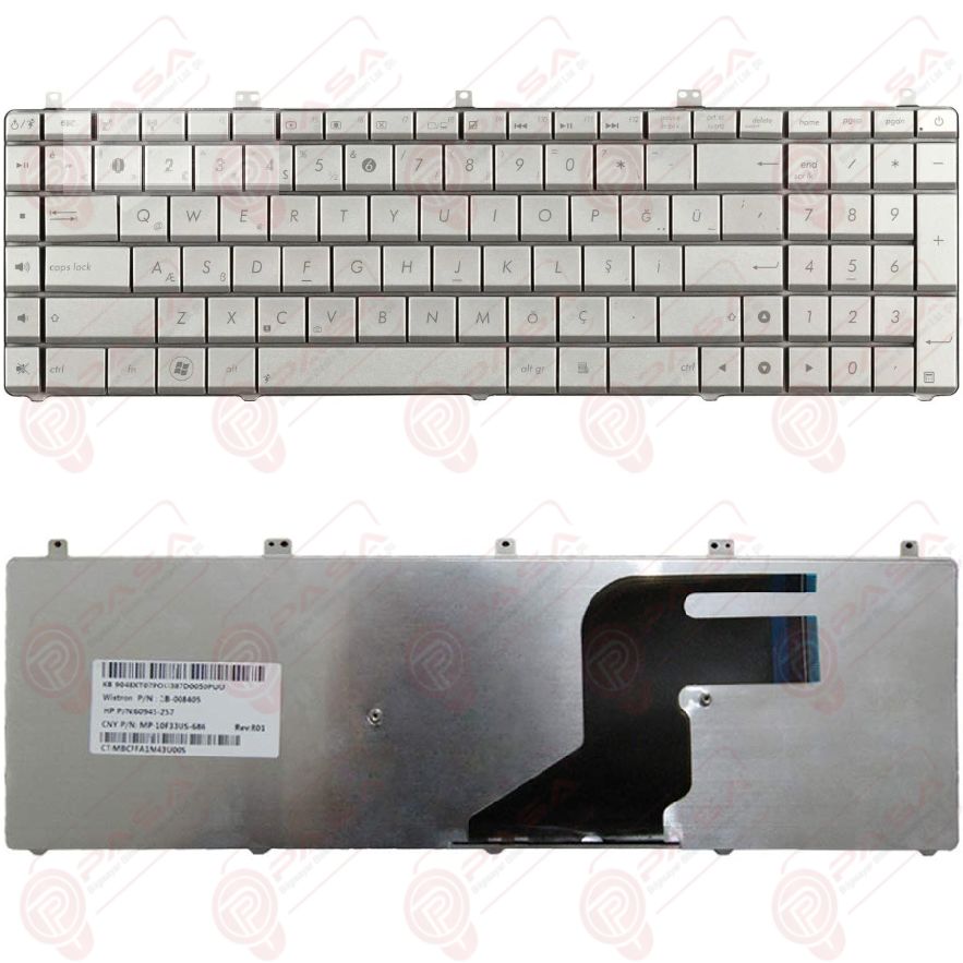 Asus AENJ5A01010, AENJ5U00020, AENJ5U00010 Klavye Gri Tuş Takımı Tuş Seti Türkçe