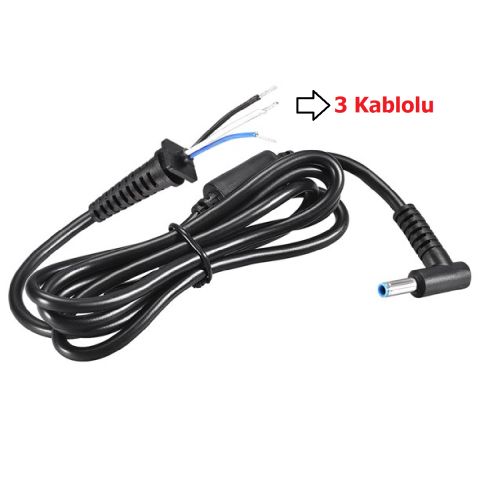 Hp 15-D010ST, 15-D011ST, 15-D051ST, 15-D052ST Uyumlu Adaptör Kablosu 3 Kablolu Dc Kablo