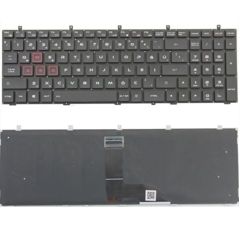Casper Excalibur G850, G850-7700, G850-8750 Uyumlu Klavye Tuş Takımı Tuş Seti Işıklı Siyah Türkçe