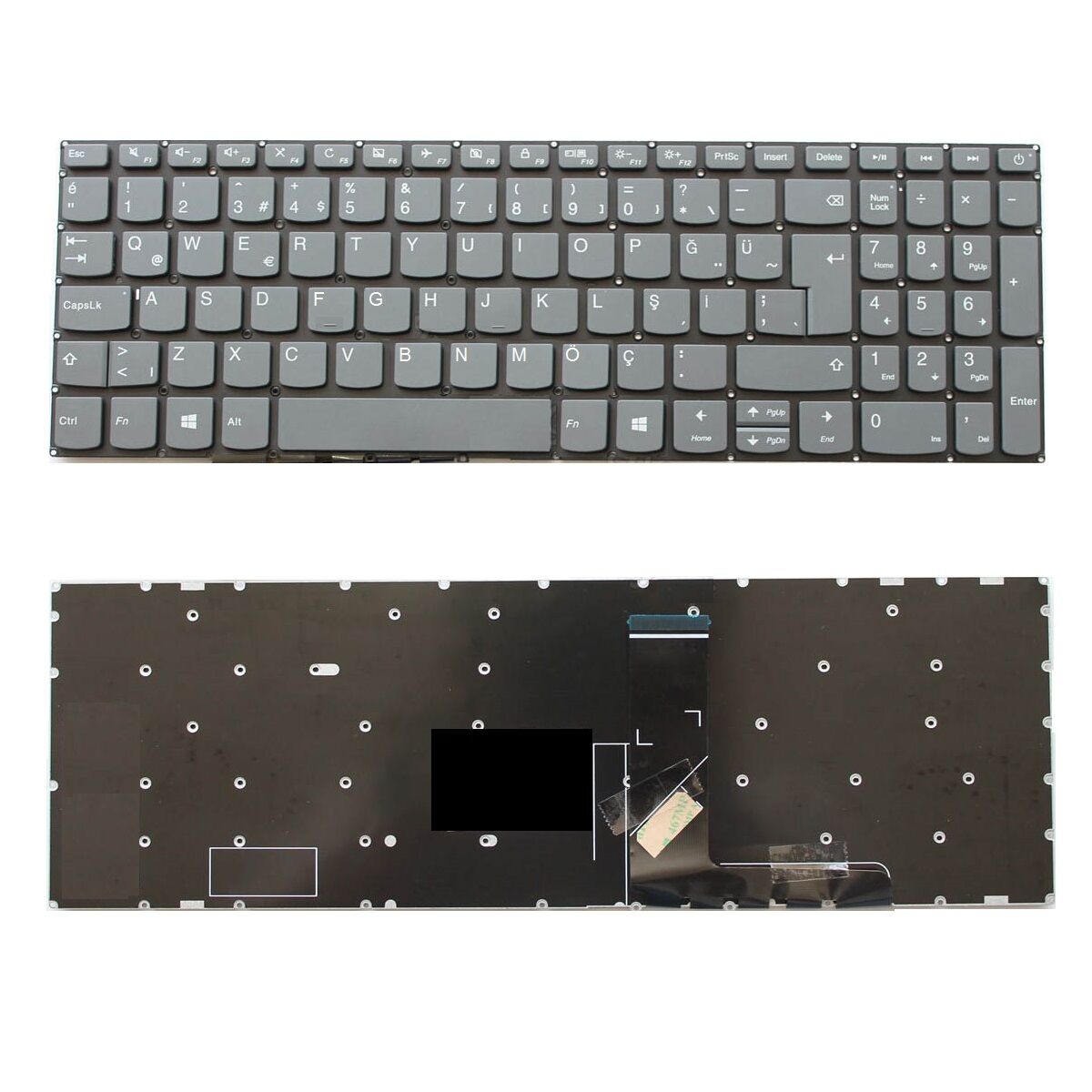 Lenovo 5CB0U42769, 5CB0U42791, 5CB0U42792 Klavye Tuş Takımı Gri Q Türkçe Laptop Klavye