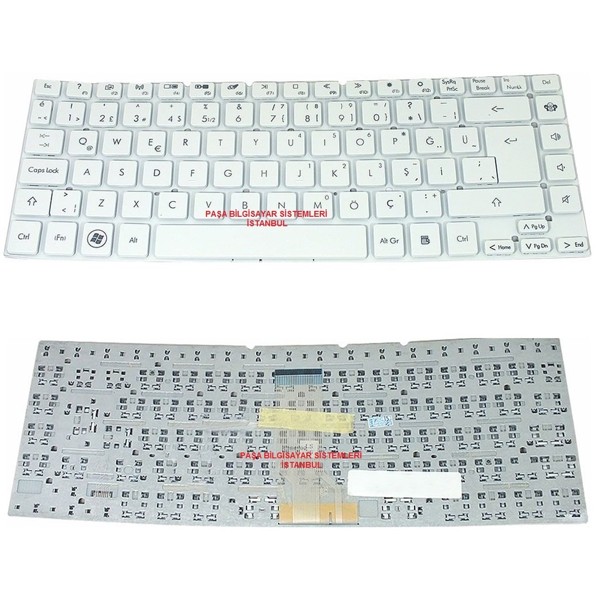 Acer Aspire 4755, 4755G, 4830, 4830G, 4830T, 4830TG, 4830Z Klavye Beyaz Tuş Takımı Tuş Seti Türkçe