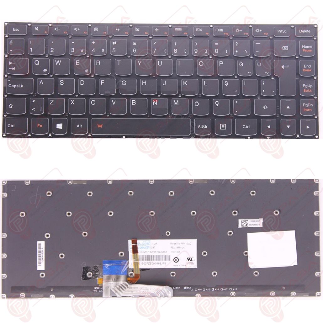 Lenovo 5CB0K61169, 5CB0K61159 Klavye Led Işıklı Siyah TR