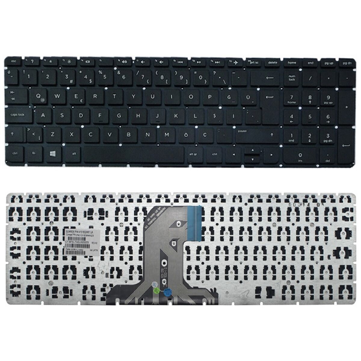 Hp 15-BA, 15-BD, 15-BE, 15-BF, 15-BG Klavye Tuş Takımı Tuş Seti Türkçe Q Siyah Renk