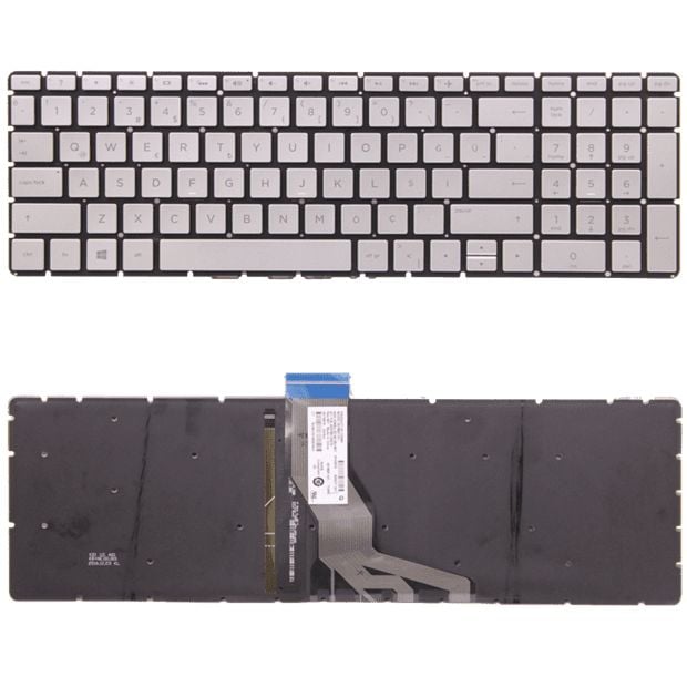 Hp Pavilion 15-CC109NT, 15-CC110NT Klavye Tuş Takımı Işıklı Q Gümüş Renk Türkçe Keyboard