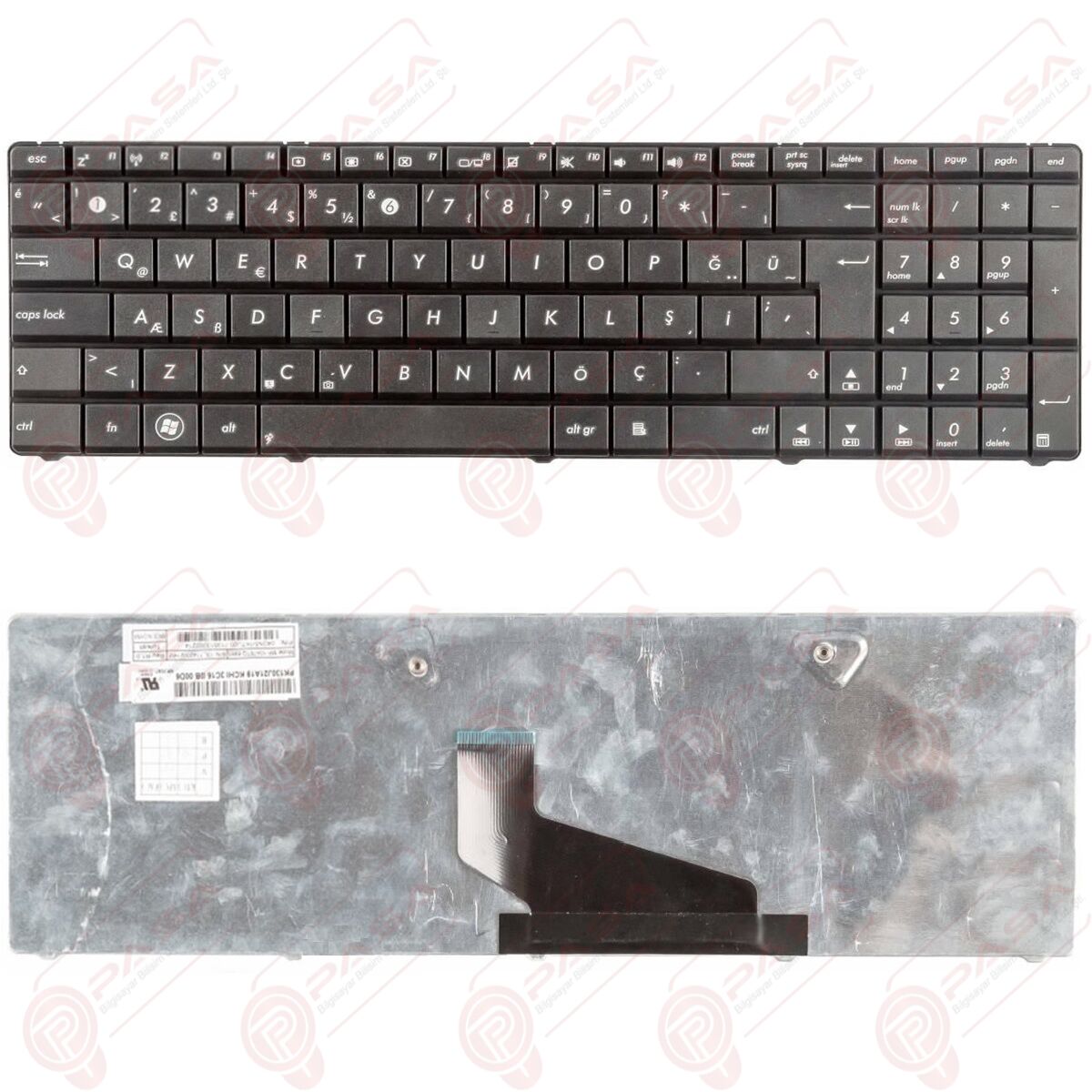 Asus K53SV-SX045R, K53SV-SX061V, K53SV-SX071V, K53SV-SX1005V Uyumlu Klavye Tuş Takımı Türkçe