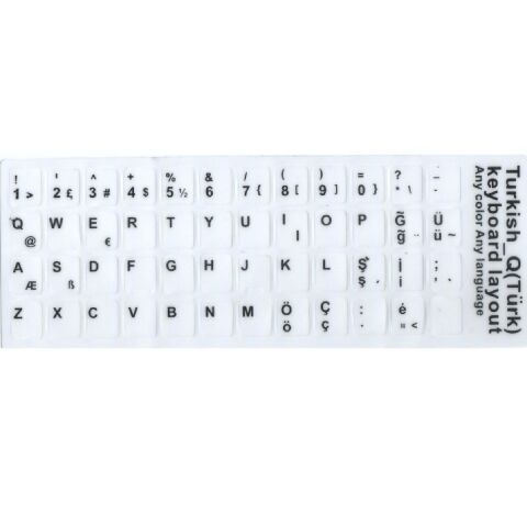 Klavye Sticker - Beyaz - Türkçe