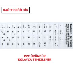 Notebook için Türkçe Q Klavye Sticker Etiket Beyaz
