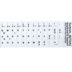 Notebook için Türkçe Q Klavye Sticker Etiket Beyaz
