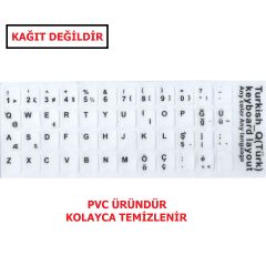 Notebook Klavyeleri İçin Türkçe Q Sticker Seti Beyaz Renk