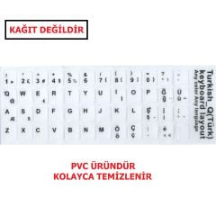 Türkçe Sticker - Beyaz Renk