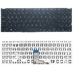 Asus R509B, R509BA, R509D, R509DA, R509F, R509FA Uyumlu Klavye Tuş Takımı Tuş Seti Siyah Türkçe