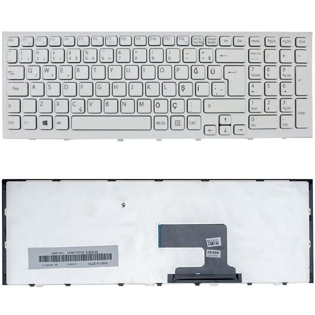 Sony Vaio VPCEH2E0E, VPCEH2E1R, VPCEH2E4E Klavye Beyaz TR