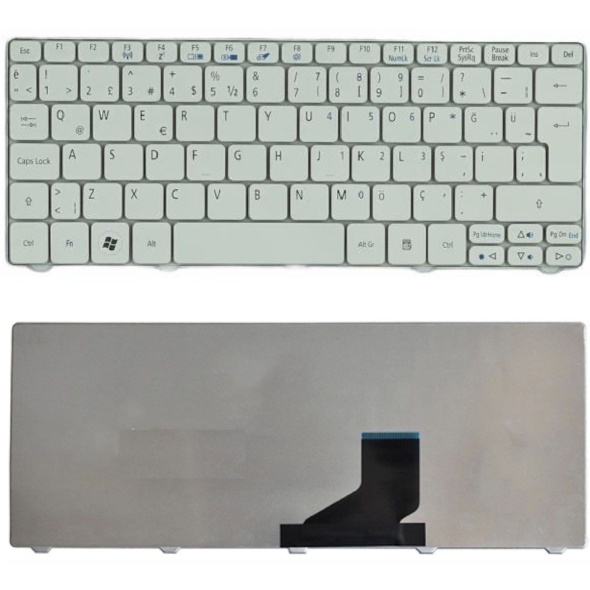 Packard Bell NAV50, PAV80, ZE6, ZE7, ZEA Klavye Beyaz Tuş Takımı Tuş Seti Türkçe