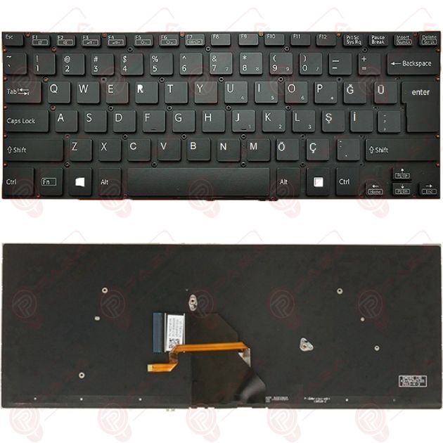 Sony Vaio SVF1421USTW, SVF1421TSTW Klavye Led Işıklı Siyah TR